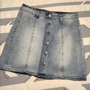 Denim Button Up Skirt